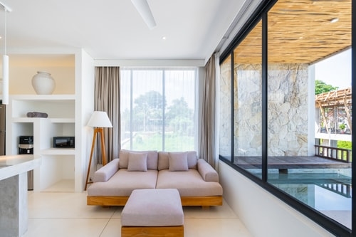 1BR Chic Apart near Pererenan Beach - Pool Balcony