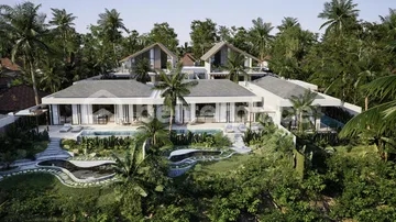 Luxury 2-Bedroom Cliffside Riverfront Villa with Rice Field Views in Ubud East