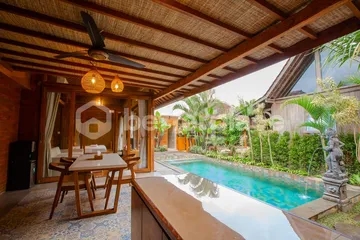 Your Peaceful Escape: Yearly Rental 2 Bed Villa with Wooden Lodge Design and Lush Views in Tabanan