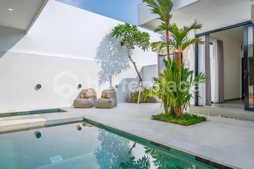 Indoor-Outdoor Living Perfected: Furnished 2BR Villa with Private Pool and Sunset Rooftop in Canggu's Quiet Corner