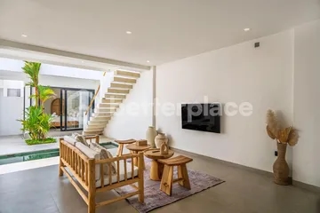 Indoor-Outdoor Living Perfected: Furnished 2BR Villa with Private Pool and Sunset Rooftop in Canggu's Quiet Corner