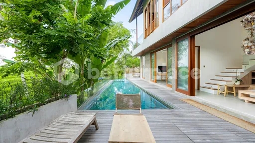 A Rice Field View, 3-Bedroom Villa for Yearly Rental in Kedungu, a Few Minutes to the Beach