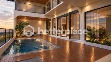 Stylish Tropical Contemporary Villa in Peaceful Ubud – 3 Bedrooms with Jungle & River Views